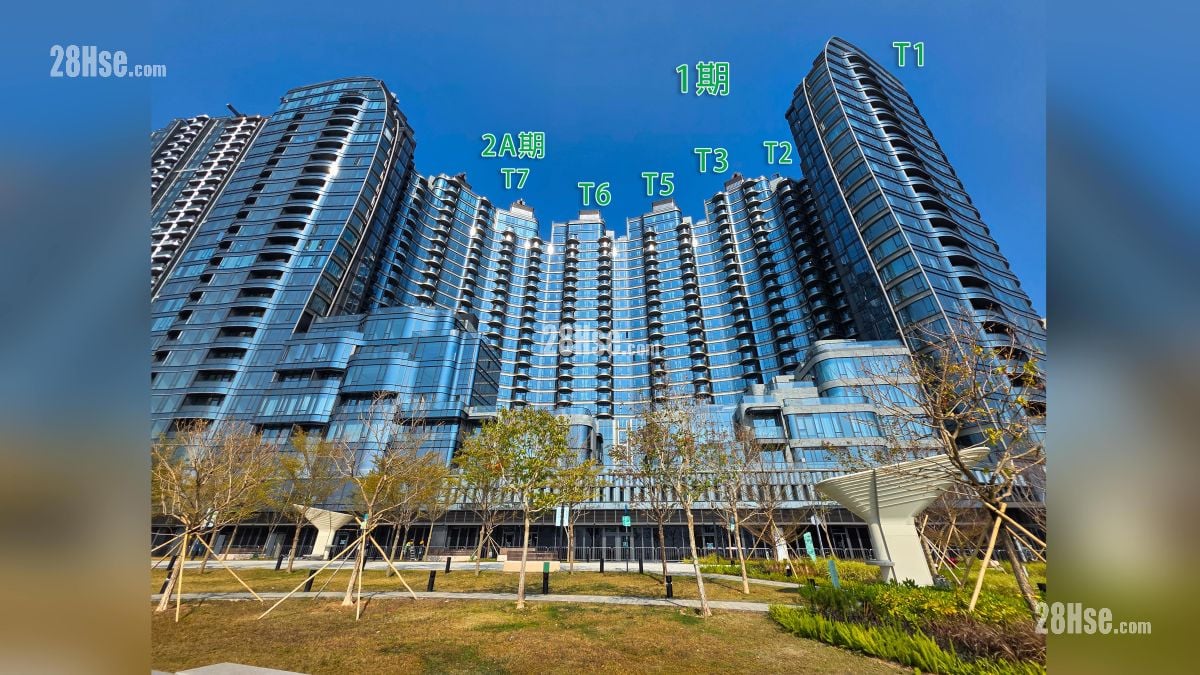 天玺海 1期 屋苑其他期数 项目期数分布 (从启德海滨花园观看)