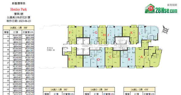 Henley Park Floorplan Pricelist Updated date: 2023-06-23