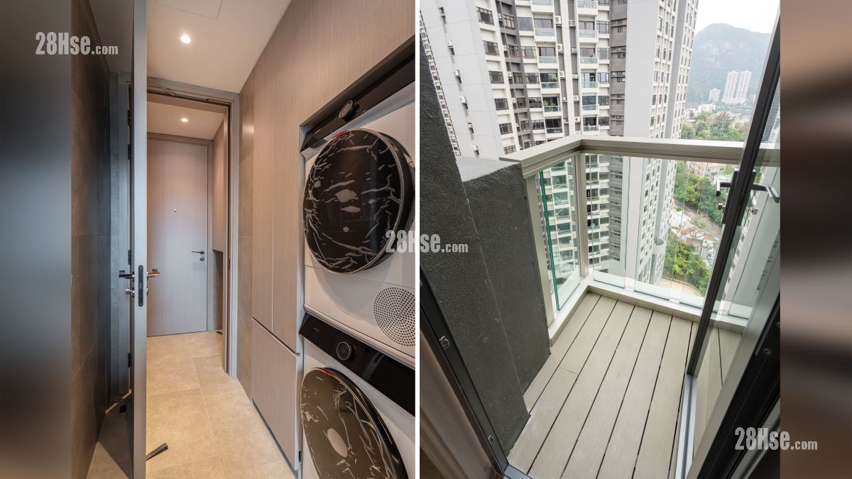 峻誉渣甸山 示范单位 洗衣房 (图左), 工作平台部分(图右)