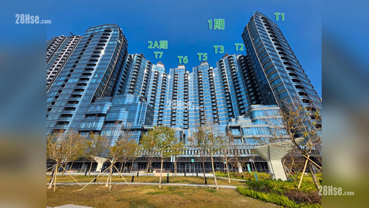 天璽海 2A期 屋苑其他期數 項目期數分佈 (從啟德海濱花園觀看)