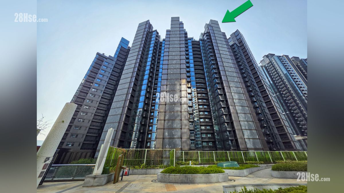 天璽海 2A期 主題大廈 項目 (綠色箭嘴部分) 外觀  (從啟德空中花園觀看)