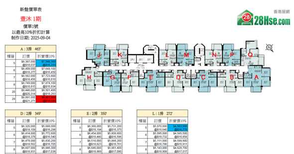 Phase 1 of Highwood Floorplan Pricelist Updated date: 2025-09-04