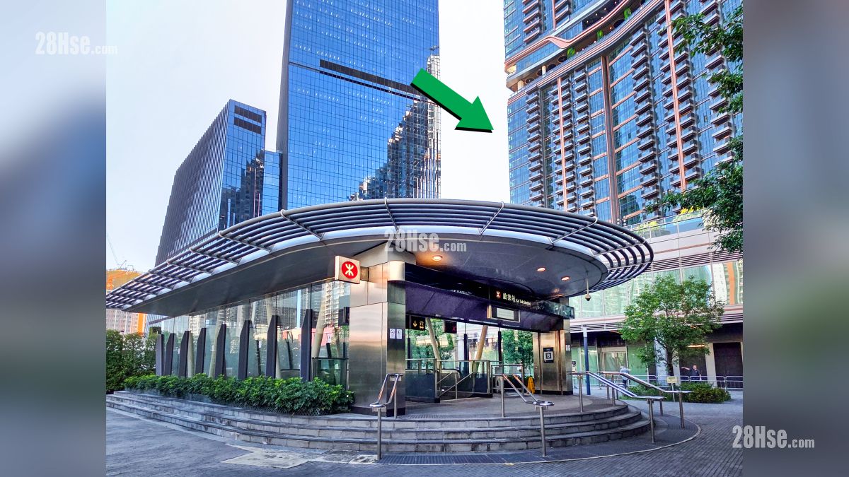 天璽天 2期 交通配套 項目 (綠色箭嘴部) 鄰近啟德港鐵站 (B 出口)