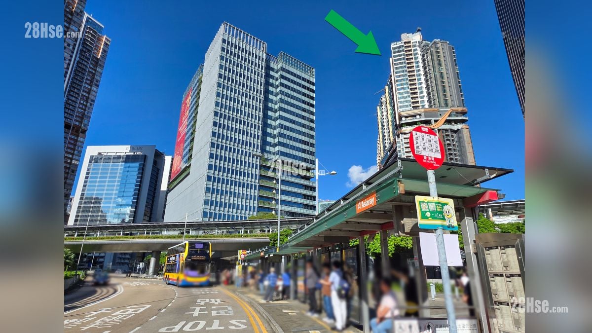 天璽天 2期 交通配套 太子道東設有巴士站,  項目位於綠色箭嘴部分