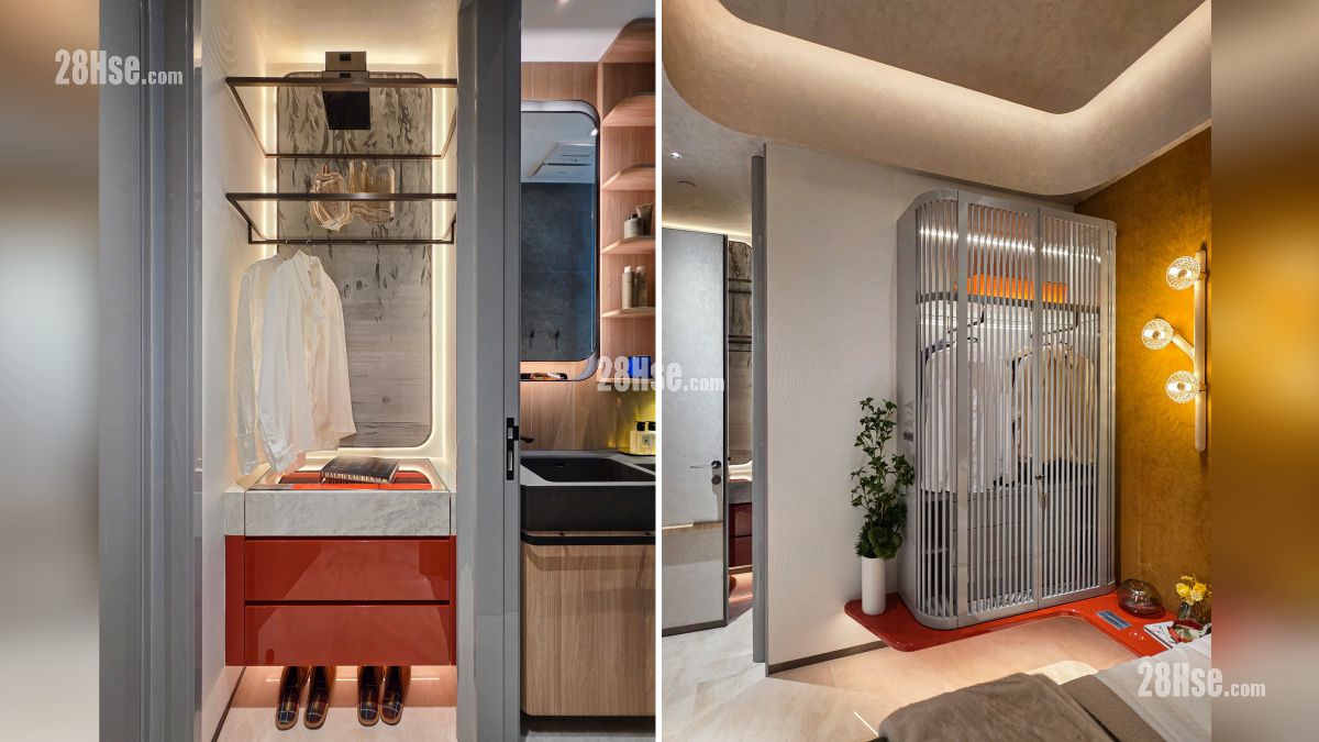 Woodis 示範單位 主人睡房入口部分 (圖左), 主人睡房部分 (圖右)