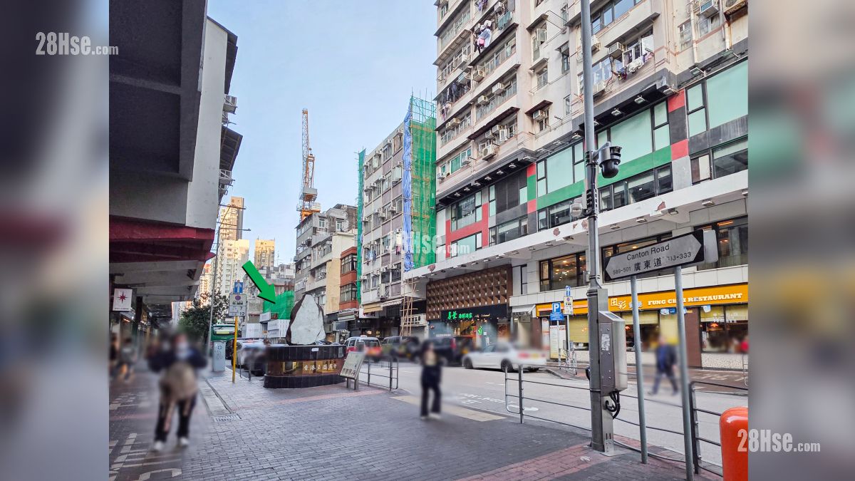 瑧爾 附近街道 項目 (綠色箭嘴部分) 外的廣東道