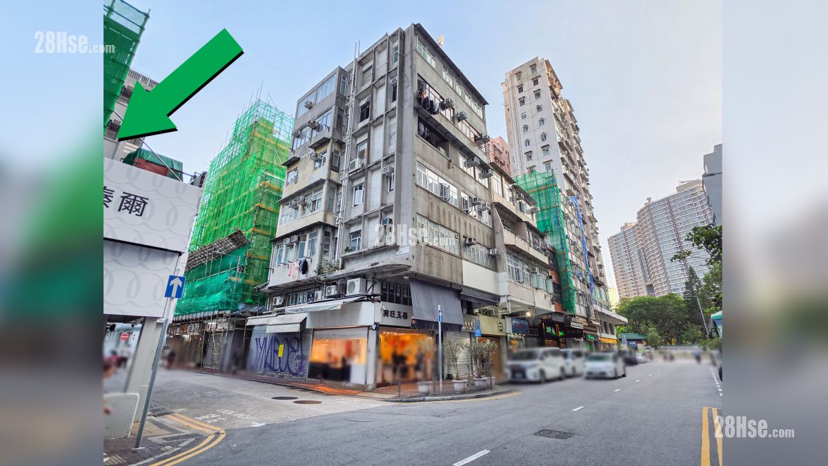 瑧爾 周邊大廈 項目 (綠色箭嘴部分) 外的廣東道有較多舊式樓宇