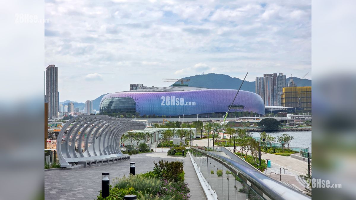 Double Coast III 附近设施 启德体育园室内体育馆, 距离项目 (绿色箭嘴部分) 约 900 米