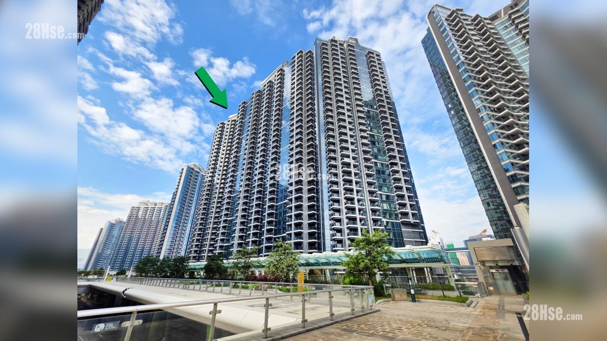 Double Coast III 屋苑设施环境 从启德空中花园观看项目 (绿色箭嘴部分) 