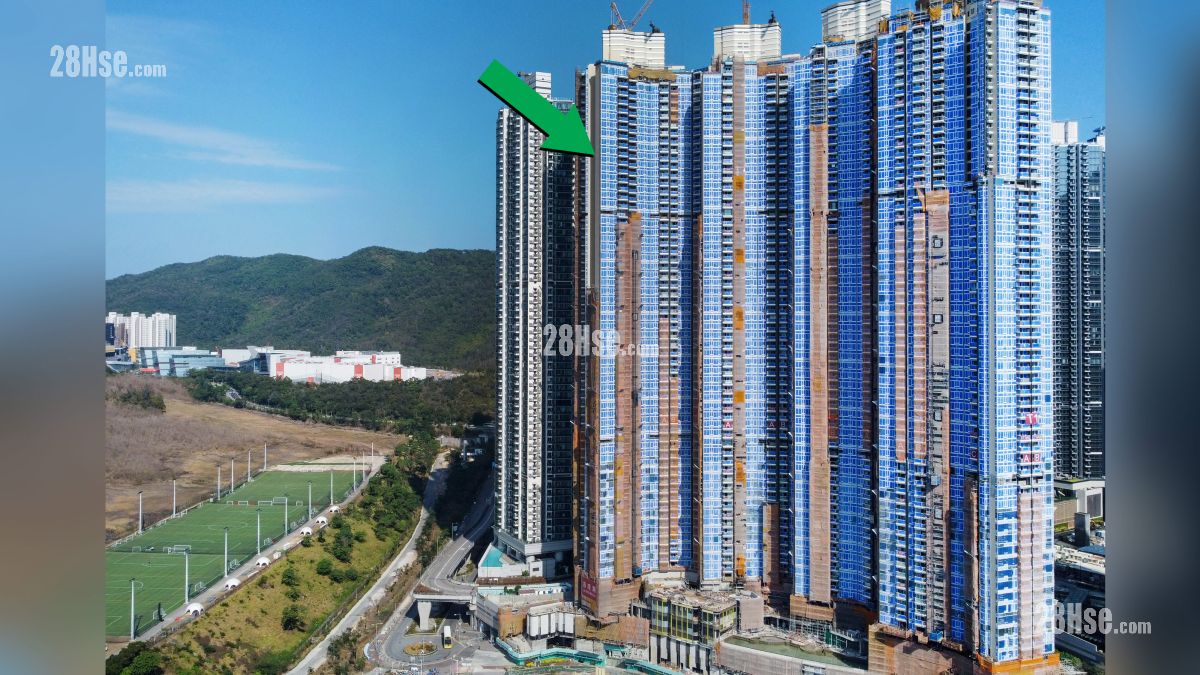 海瑅湾 II 屋苑设施环境 从将军澳跨湾大桥观看, 项目位于绿色箭嘴部分