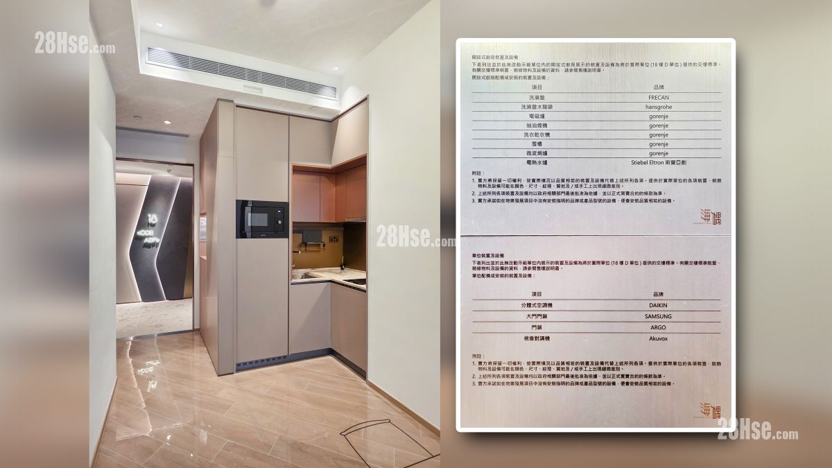 海嵎 示範單位 飯廳與開放式廚房部分