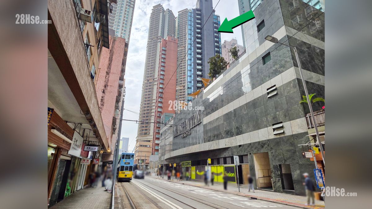 海嵎 屋苑設施環境 項目 (綠色箭嘴部分) 後方的吉席街