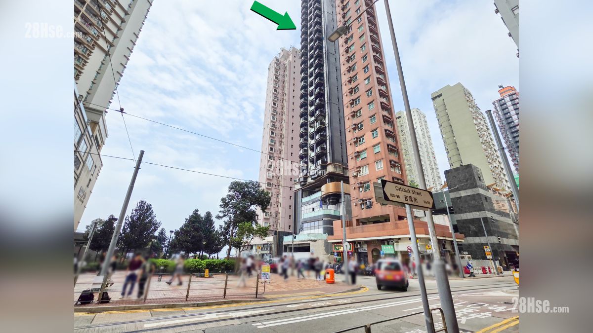 海嵎 屋苑設施環境 項目 (綠色箭嘴部分) 外的吉席街