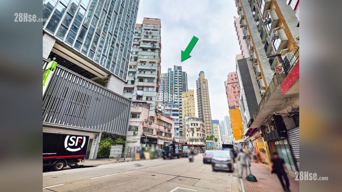 映居 附近街道 福全街, 項目位於綠色箭嘴部分