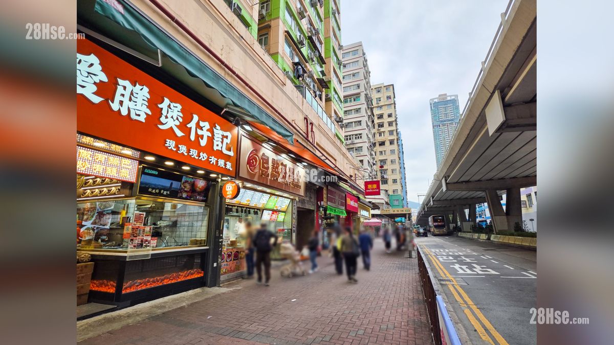 映居 鄰近商場或食肆 大角咀道設有較多食肆商舖