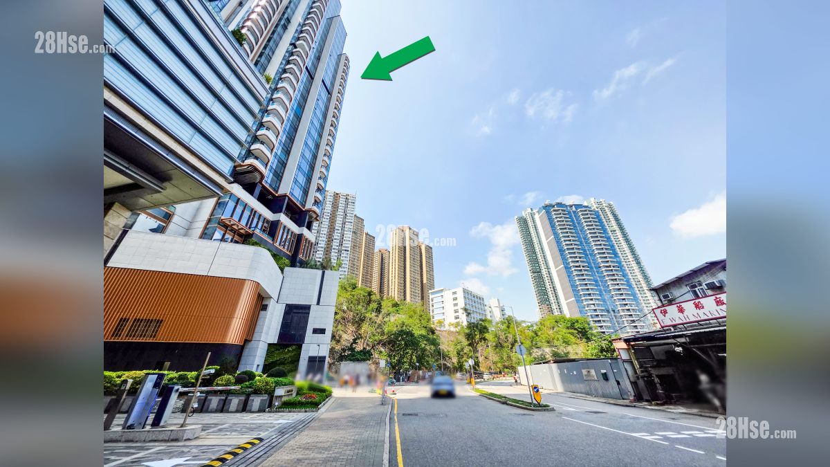 璟南 屋苑设施环境 项目 (绿色箭嘴部分) 外的鸭脷洲海旁道