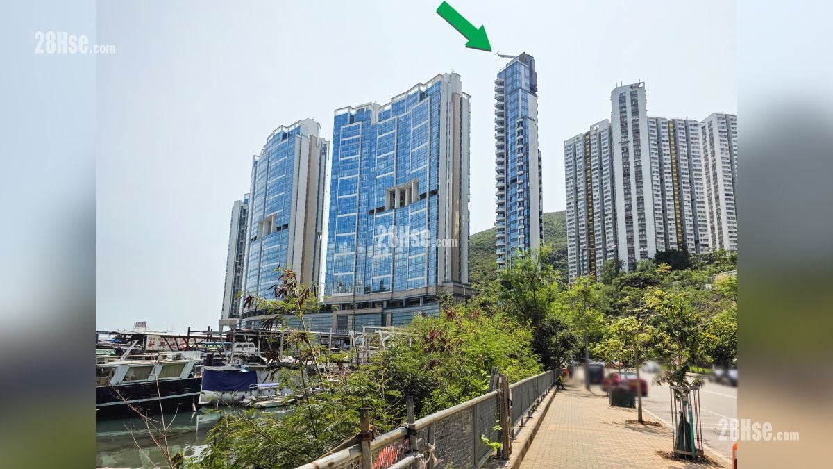 璟南 屋苑设施环境 项目 (绿色箭嘴部分) 外的鸭脷洲海旁道