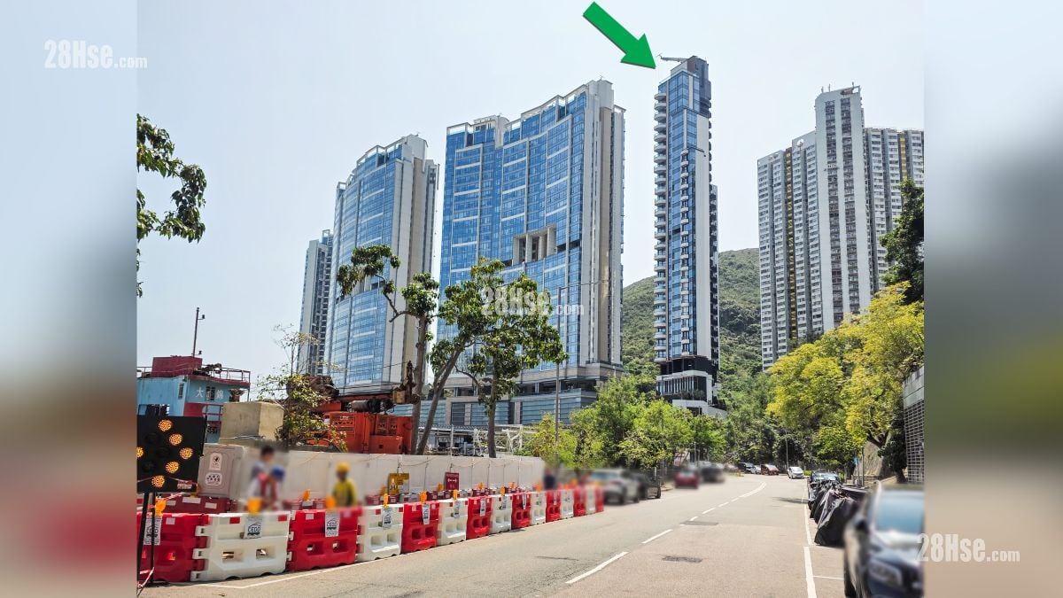 璟南 屋苑设施环境 项目 (绿色箭嘴部分) 外的鸭脷洲海旁道