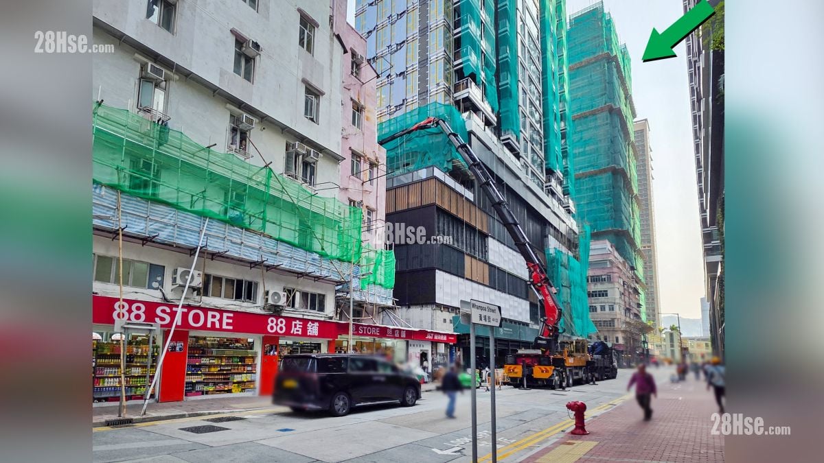 首匯 屋苑設施環境 項目(綠色箭嘴部分) 外的黃埔街