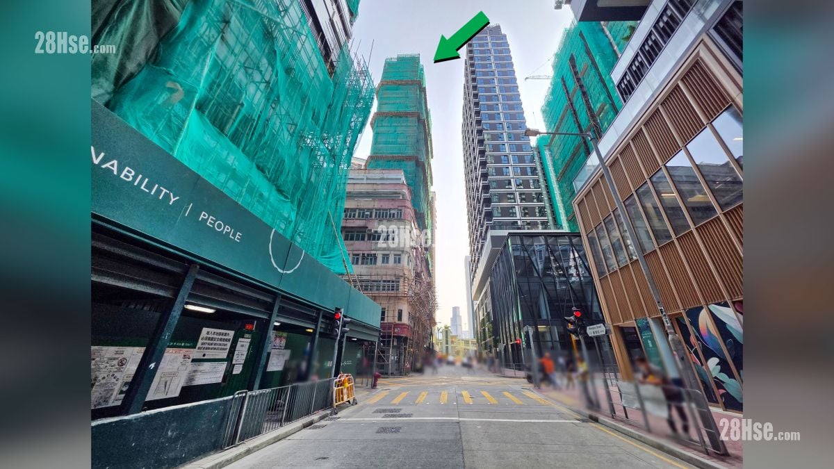 首匯 附近街道 項目 (綠色箭嘴部分) 附近的黃埔街