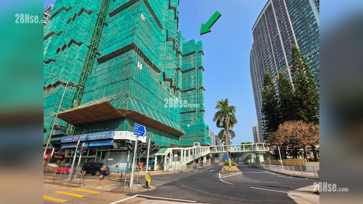 首匯 屋苑設施環境 項目 (綠色箭嘴部分) 外的機利士南路與從紅磡南道交界