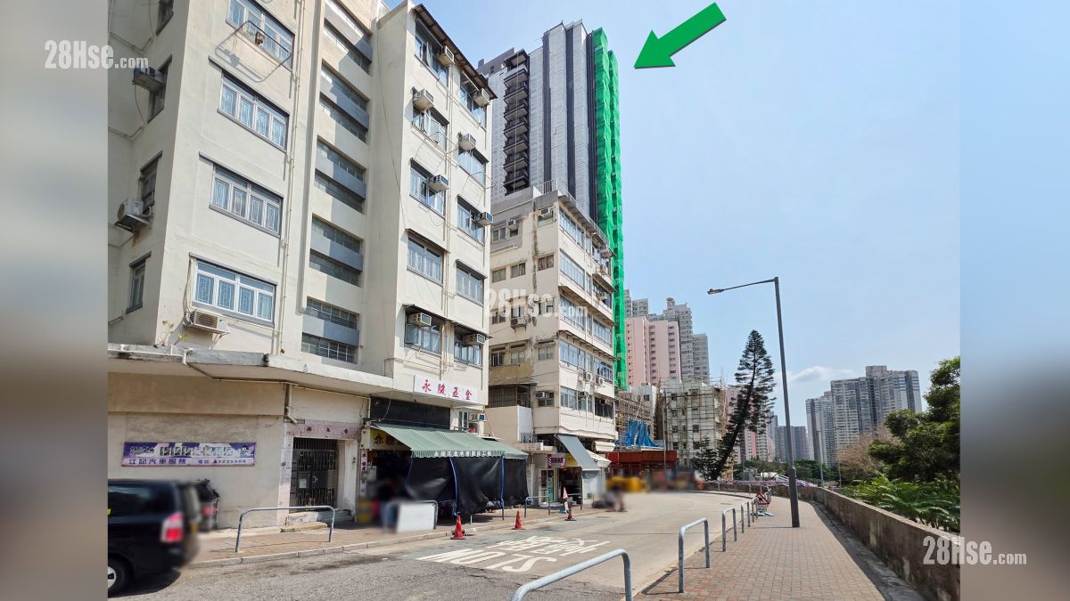 荟淳 屋苑设施环境 飞凤街尾段, 项目位于绿色箭嘴部分