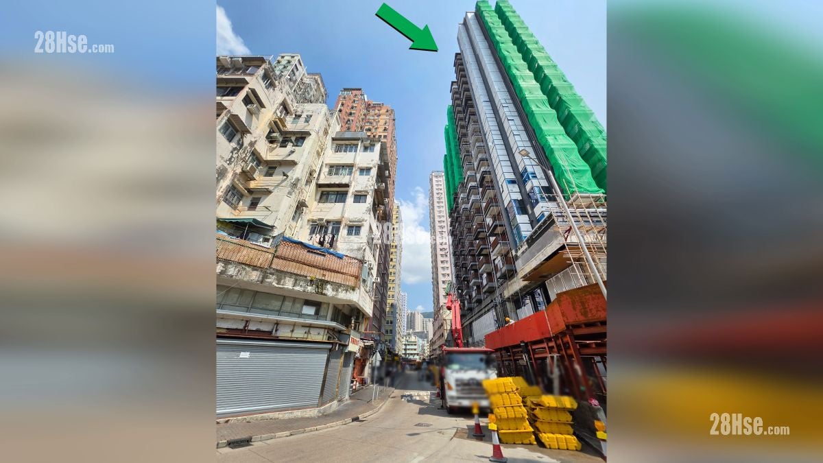 荟淳 屋苑设施环境 飞凤街尾段, 项目位于绿色箭嘴部分