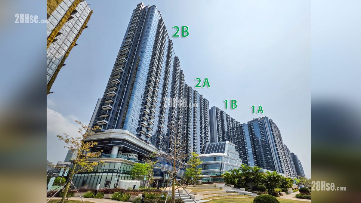 维港湾畔 2B期 屋苑其他期数 从启德海滨花园观看 1, 2 期位置