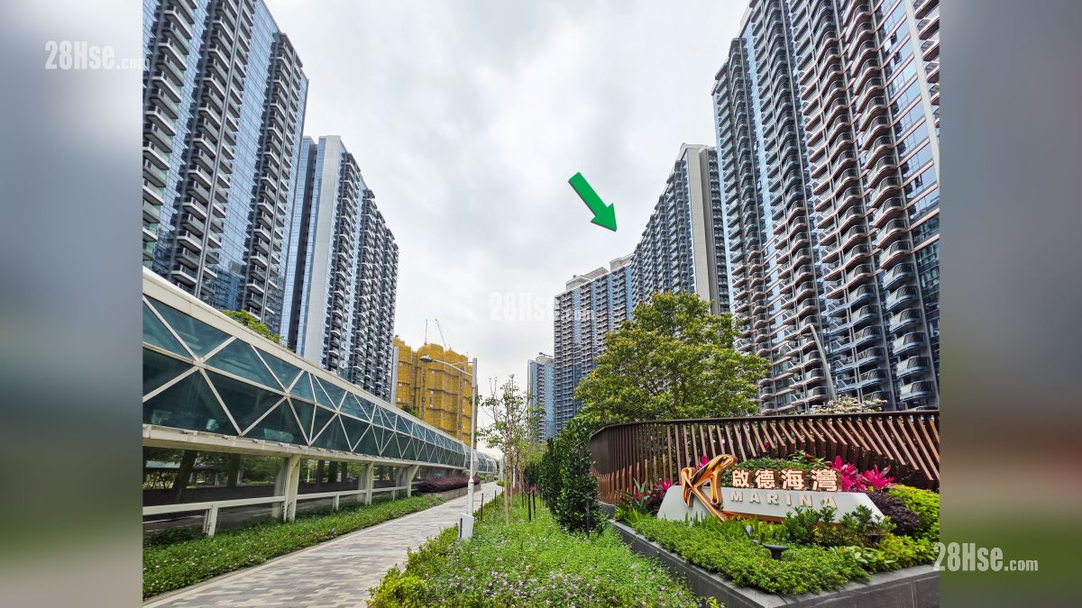 啟德海灣 2 周邊大廈 項目 (綠色箭嘴部分) 鄰近啟德海灣, 維港‧雙鑽, Victoria Blossom 花語海