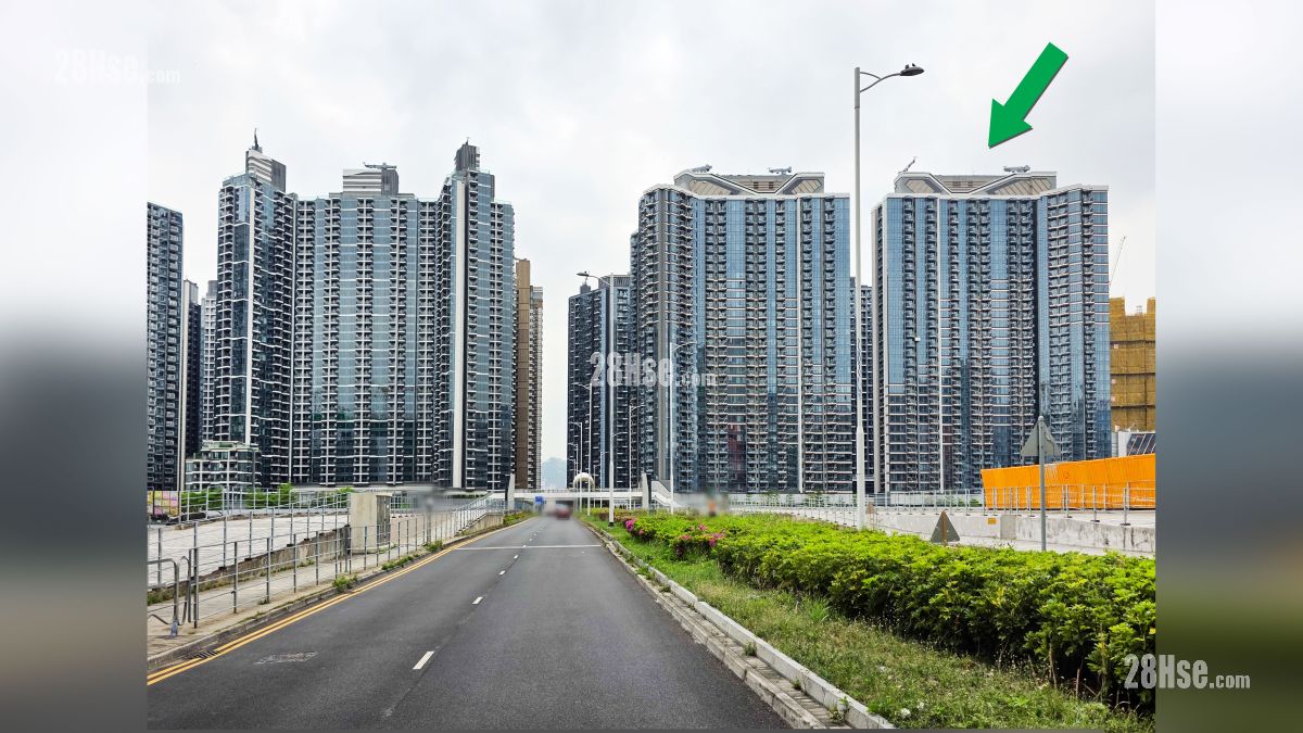 啟德海灣 2 附近街道 從啟德橋觀看, 項目位於綠色箭嘴部分