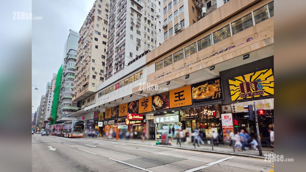 原舍 鄰近商場或食肆 彌敦道一帶設有食肆商舖, 人流也較人流也較多