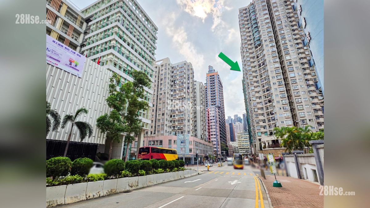 首岸 第一期 附近街道 项目 (绿色箭嘴部分) 外的庇利街