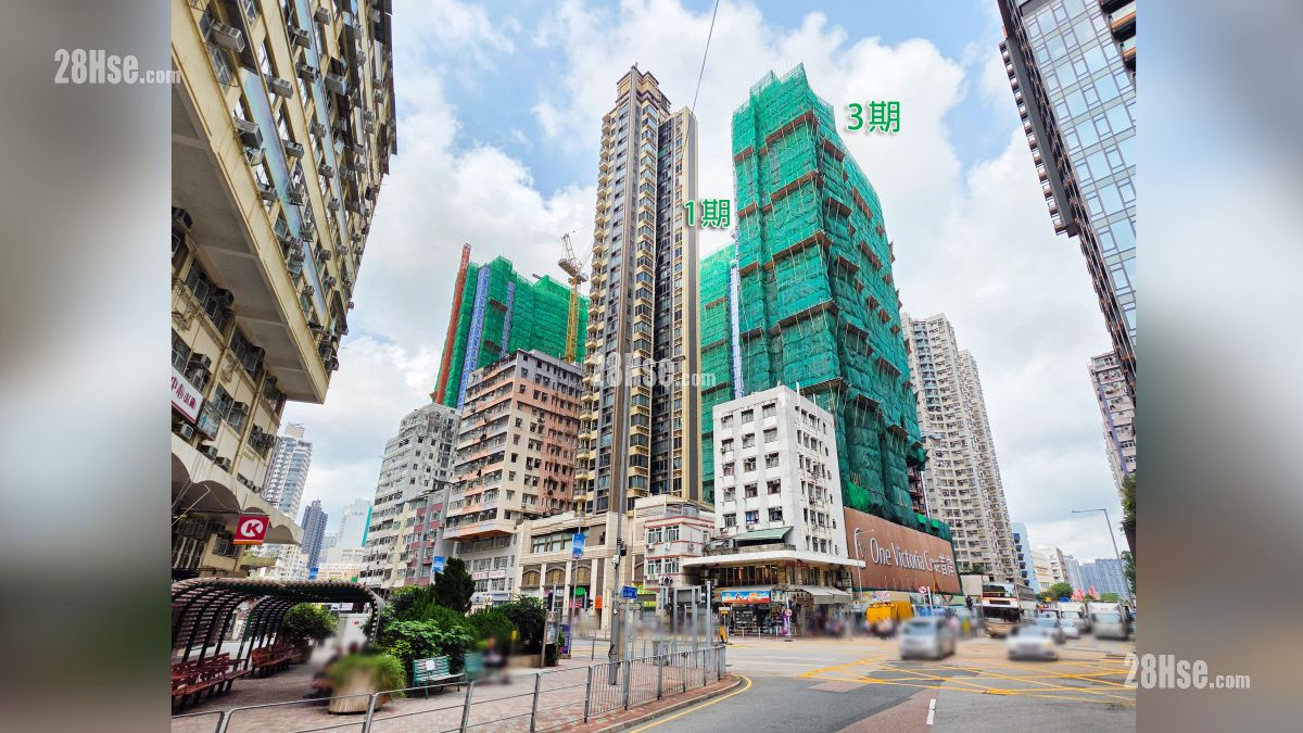 首岸 第一期 屋苑其他期数 项目1 期与 3 期位置 (从新柳街观看)