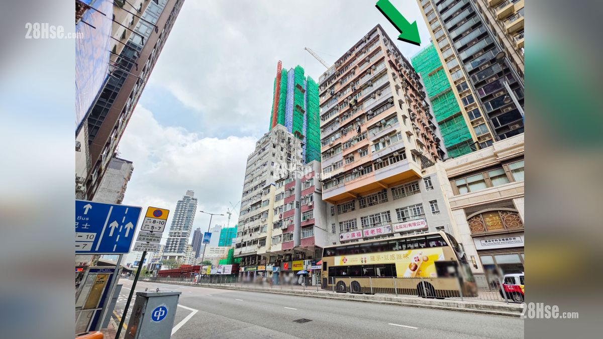 首岸 第一期 屋苑设施环境 项目 (绿色箭嘴部分) 外的马头围道