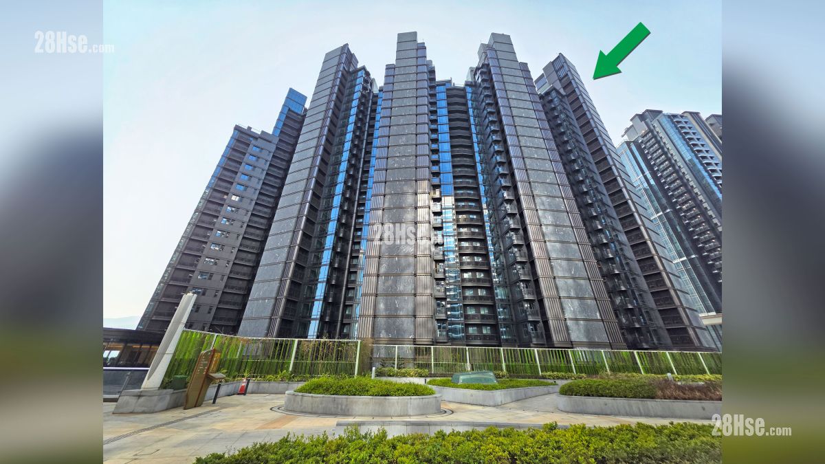 天玺海 2B期 主题大厦 项目 (绿色箭嘴部分) 外观  (从启德空中花园观看)