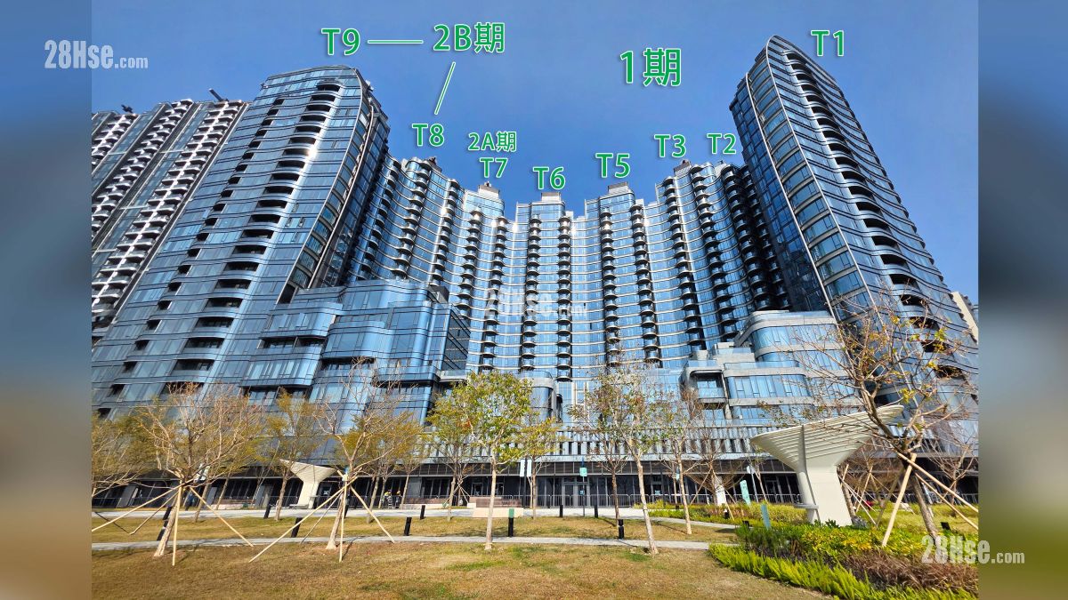 天玺海 2B期 屋苑其他期数 项目期数分布 (从启德海滨花园观看)