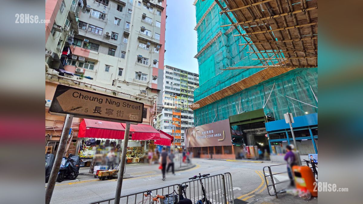 壹沐 2期 附近街道 項目外的長寧街與落山道交界