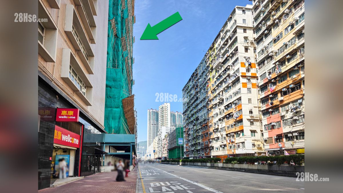 壹沐 2期 屋苑設施環境 項目 (綠色箭嘴部分) 外的土瓜灣道