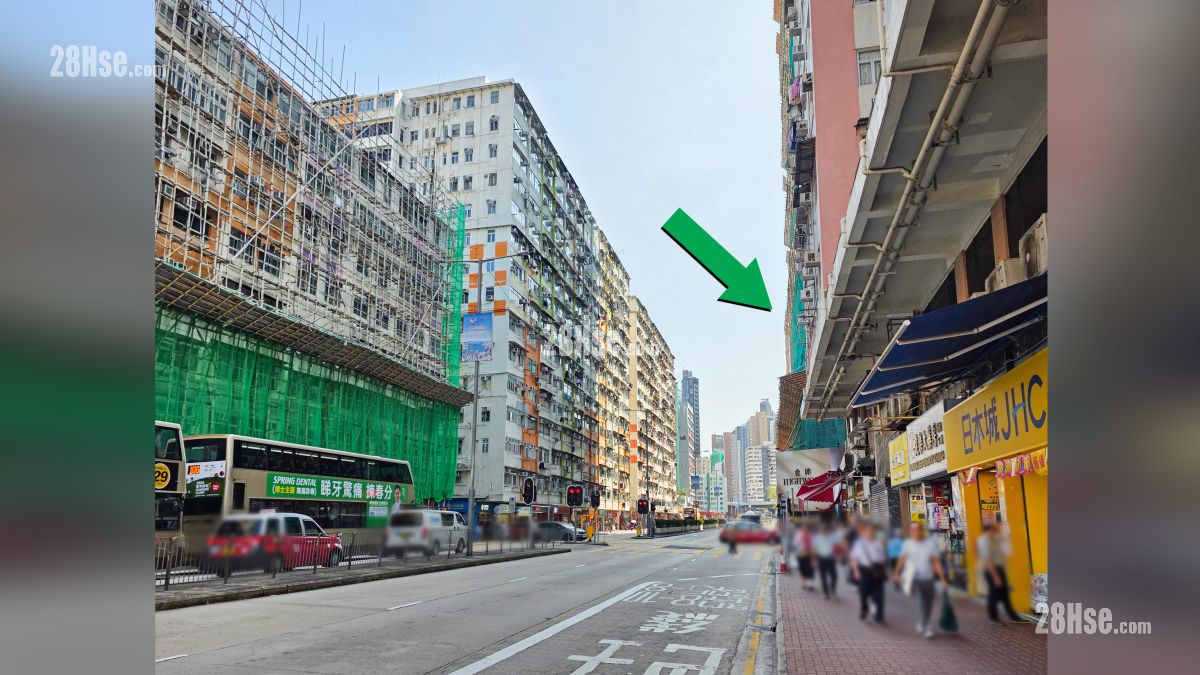 壹沐 2期 附近街道 項目 (綠色箭嘴部分) 外的土瓜灣道